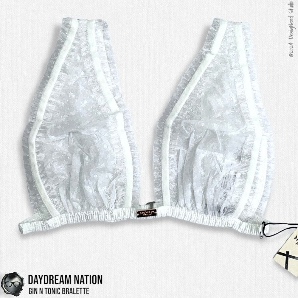 DAYDREAM NATION CHEESECAKE GIN N TONIC SHEER LACE BRALETTE BABY’S BREATH WHITE